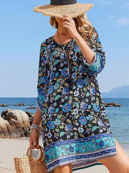 Boho-Blumenkleid Andrea Serena mit Quasten