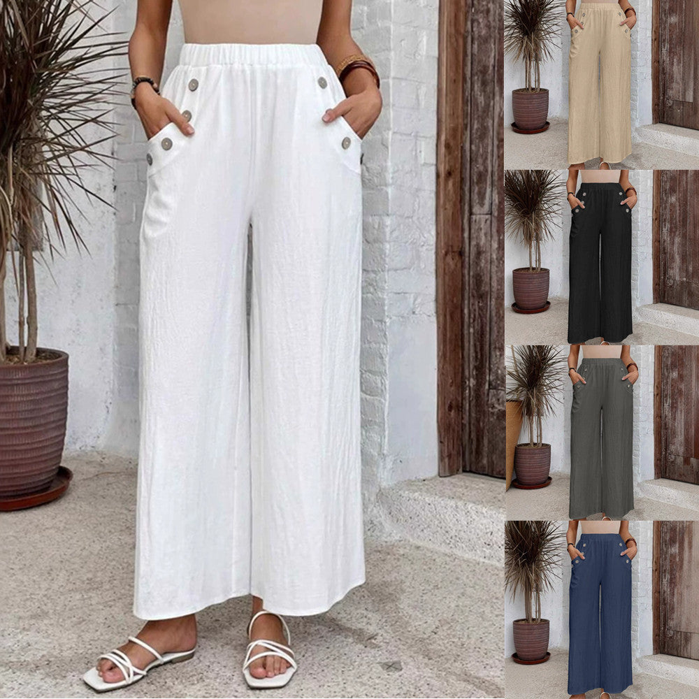 Relaxed High Waist Wide-Leg Pants by Andrea Serena