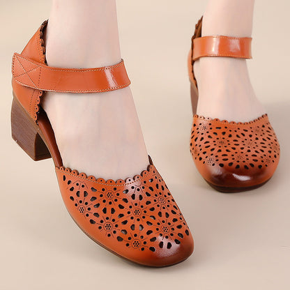 Andrea's™ | Vintage-Lederschuhe mit Lochmuster
