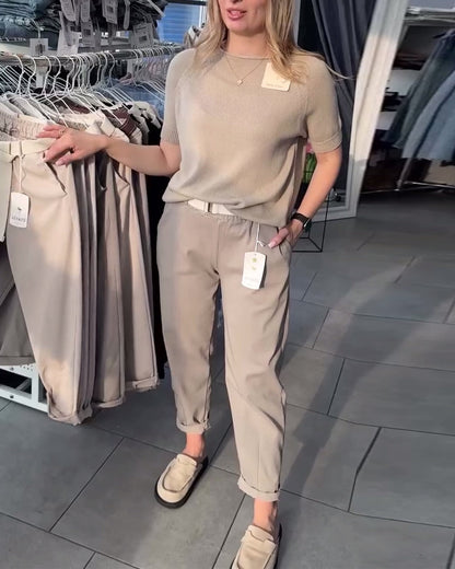 Andrea's™ | Hose einfarbig lässig gerade