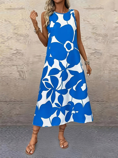 Ärmelloses Sommerkleid von Andrea Serena mit auffälligem Blumenmuster