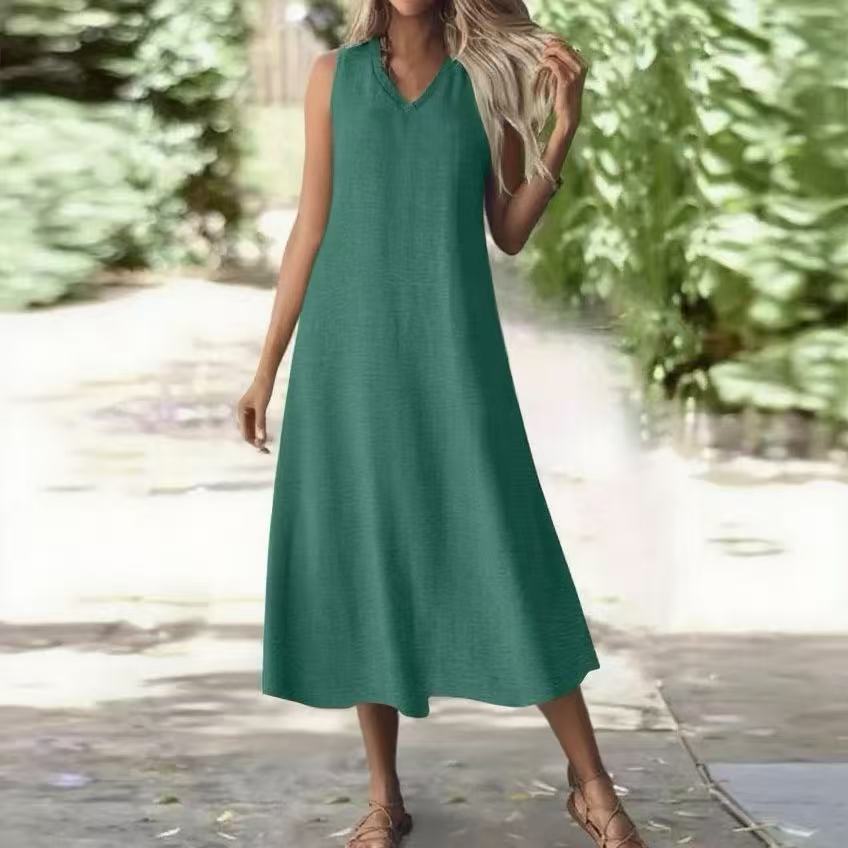 Schickes ärmelloses Hanfkleid von Andrea Serena