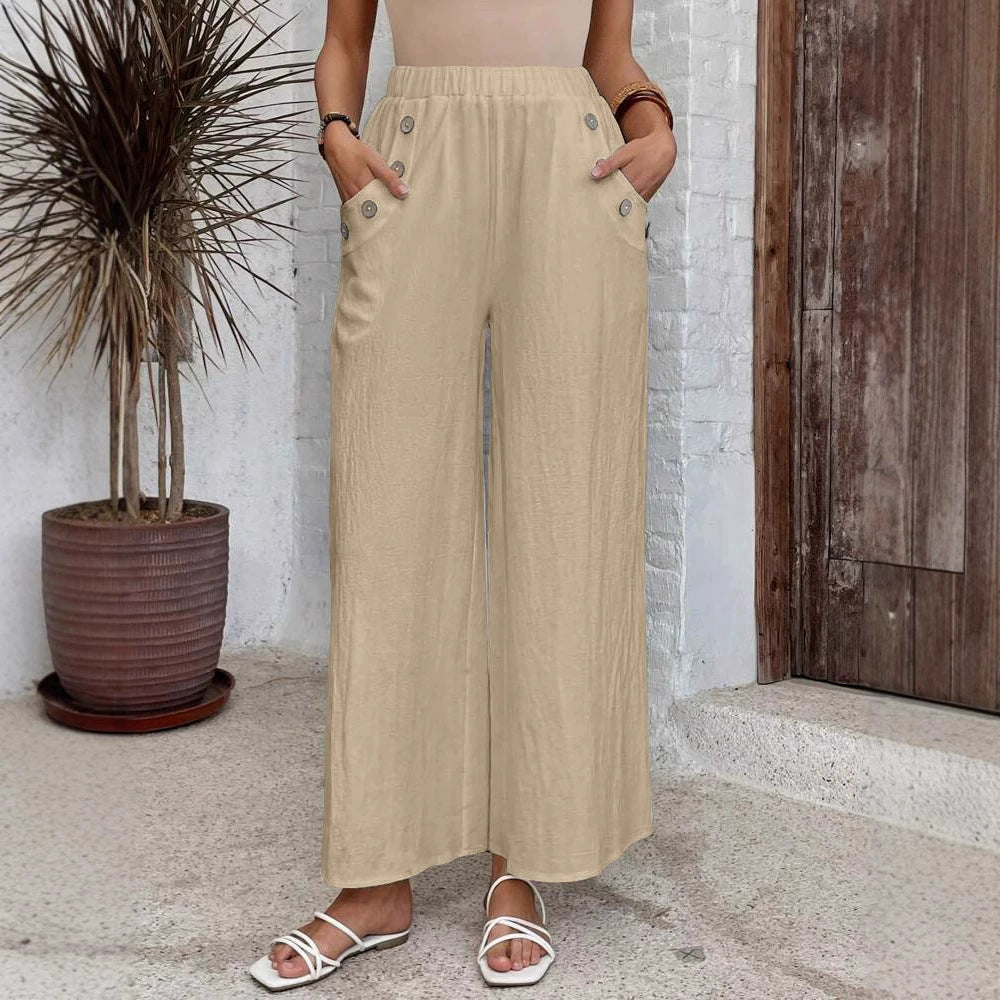 Entspannte, hochtaillierte Hose mit weitem Bein von Andrea Serena
