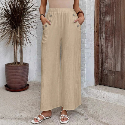 Entspannte, hochtaillierte Hose mit weitem Bein von Andrea Serena
