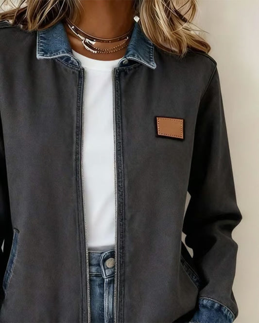 Andrea's™ | Mantel Mit Kontrastierendem Revers Und Reißverschluss