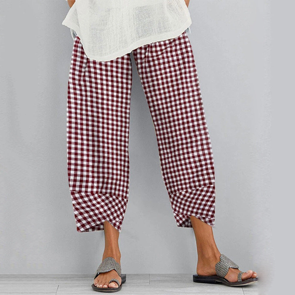 Vielseitige karierte Cropped-Hose von Andrea Serena