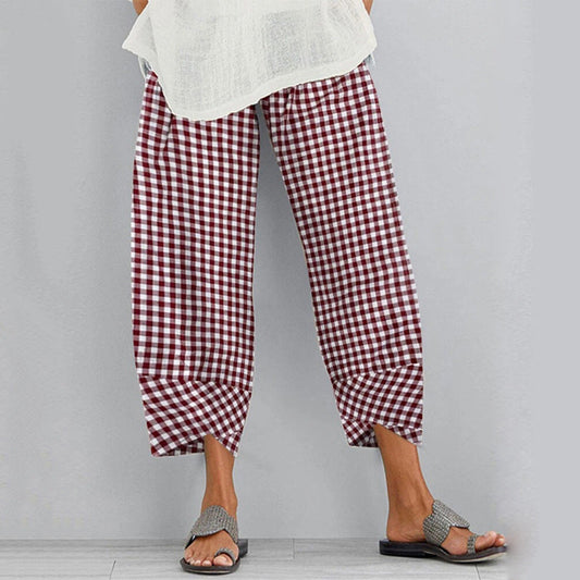 Vielseitige karierte Cropped-Hose von Andrea Serena