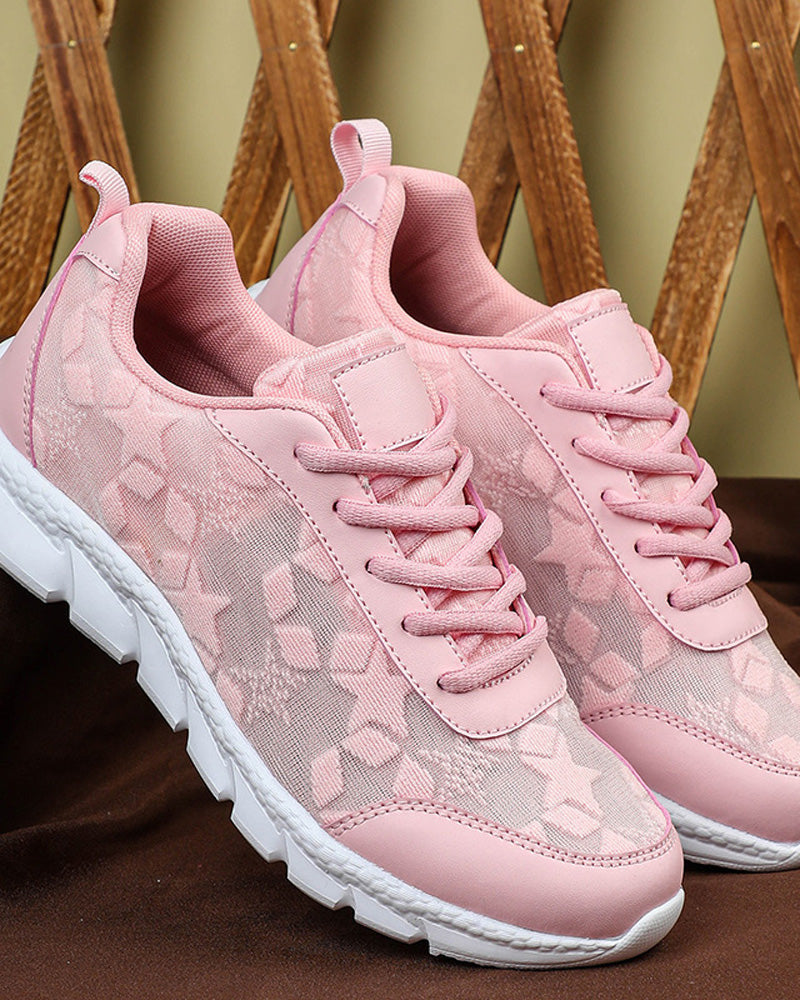 Andrea's™ | Einfache, einfarbige, atmungsaktive Schnürsneaker