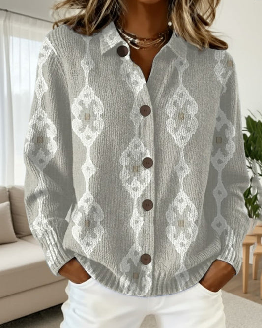 Andrea's™ | Cardigan Polo Kragen Einreihig