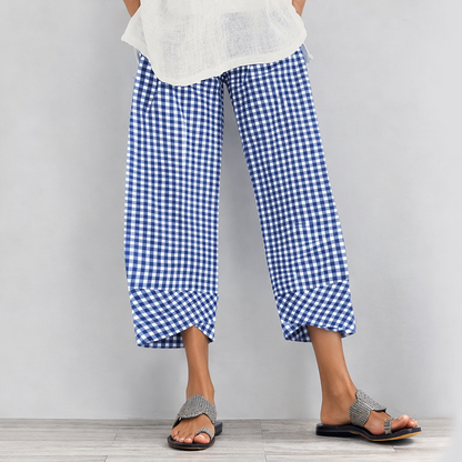 Vielseitige karierte Cropped-Hose von Andrea Serena
