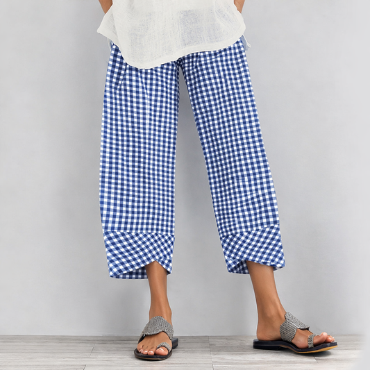 Vielseitige karierte Cropped-Hose von Andrea Serena