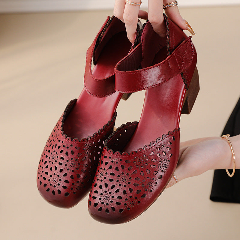 Andrea's™ | Vintage-Lederschuhe mit Lochmuster
