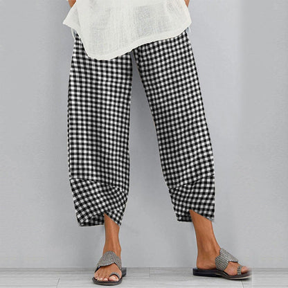 Vielseitige karierte Cropped-Hose von Andrea Serena