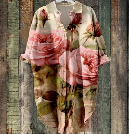Andrea's™ | Geblümtes Kleid mit langen Ärmeln und Cardigan-Stil