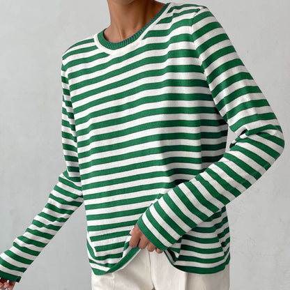 Andrea's™ | Gestreiftes Strickshirt mit Rundhalsausschnitt