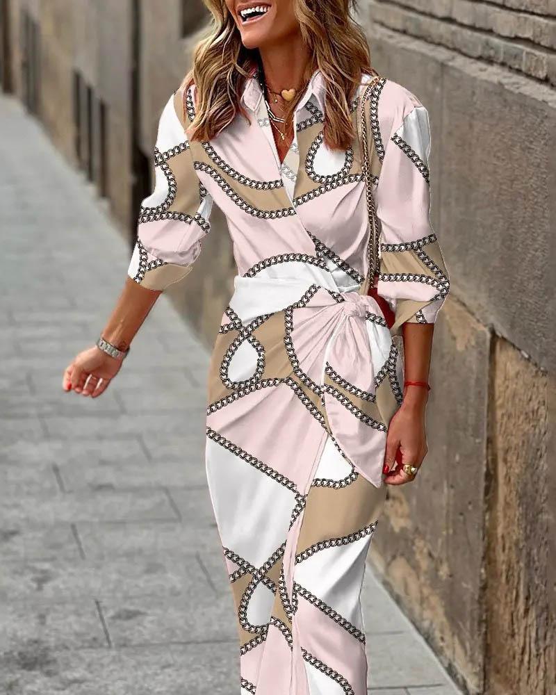 Andrea's™ | Wickel-Maxikleid im Polo-Stil mit lebendigen Farben