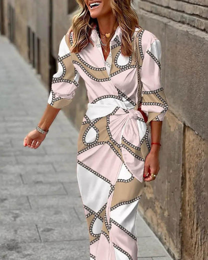 Andrea's™ | Wickel-Maxikleid im Polo-Stil mit lebendigen Farben