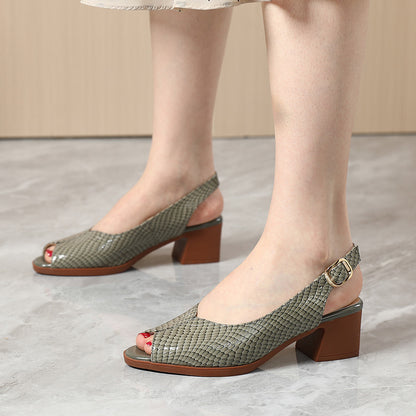 Andrea's™ | Damen-Ledersandalen mit offener Zehenpartie