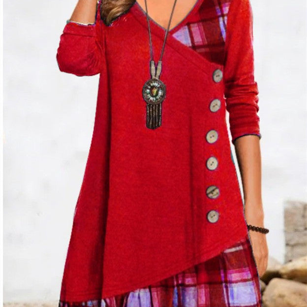Andrea's™ | Lässiges Langarmshirt mit Patchwork-Design