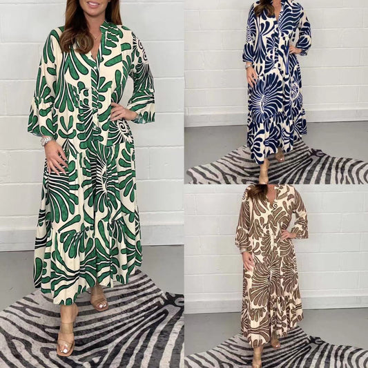 Printed Chiffon A-Line Dress by Andrea Serena