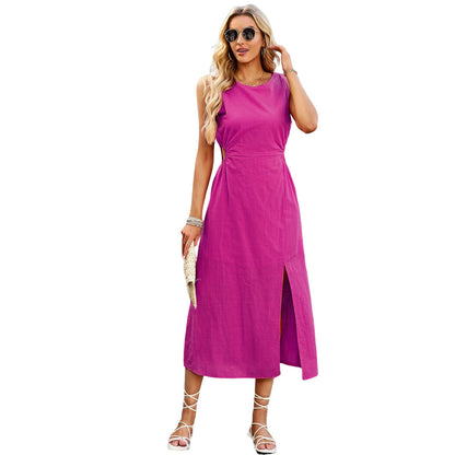 Elegantes ärmelloses Sommer-Midikleid von Andrea Serena