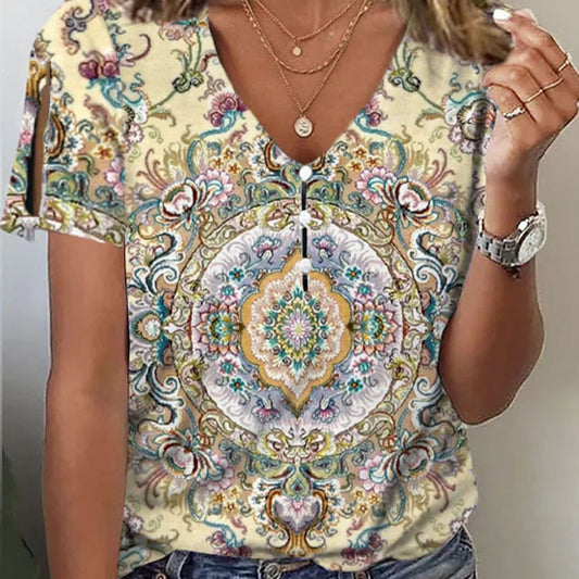 Andrea's™ | Sommer-T-Shirt im ethnischen Stil für Damen