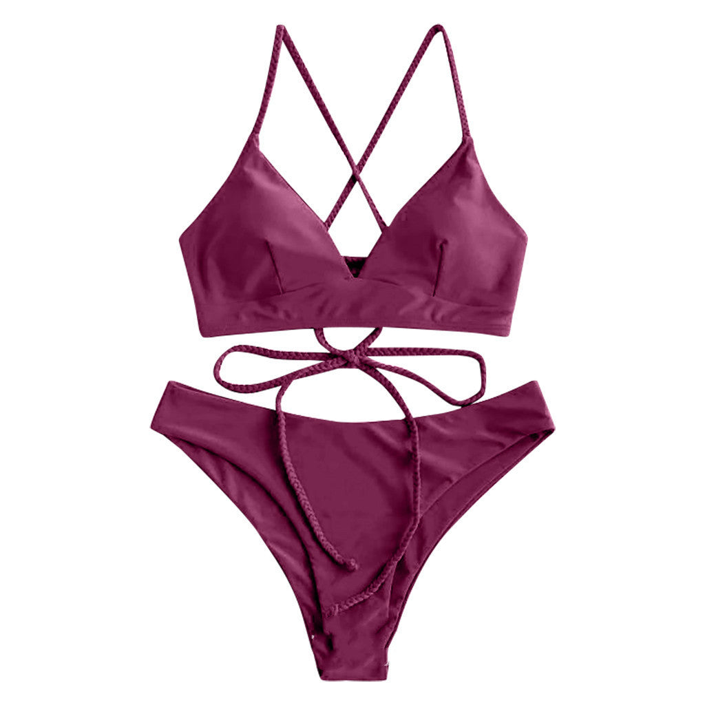 Strappy Solid Bikini von Andrea Serena
