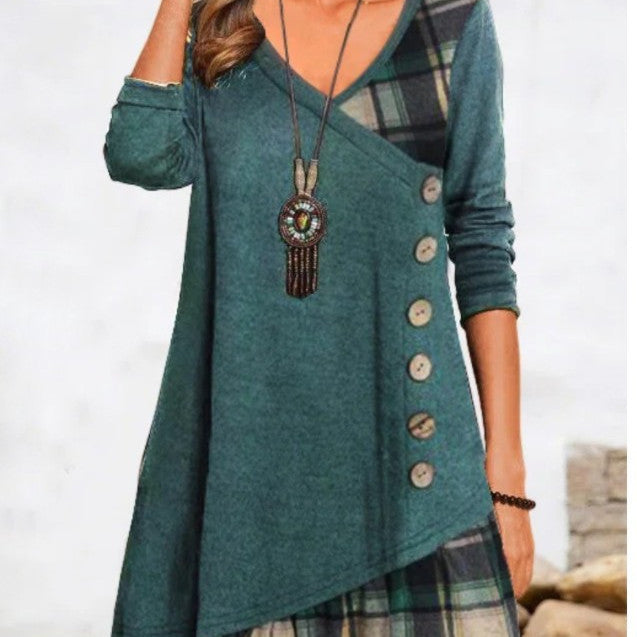 Andrea's™ | Lässiges Langarmshirt mit Patchwork-Design