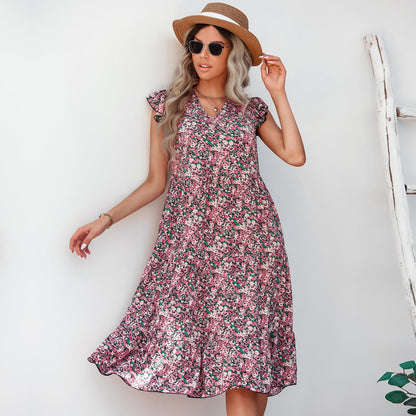 Elegantes geblümtes Midikleid von Andrea Serena