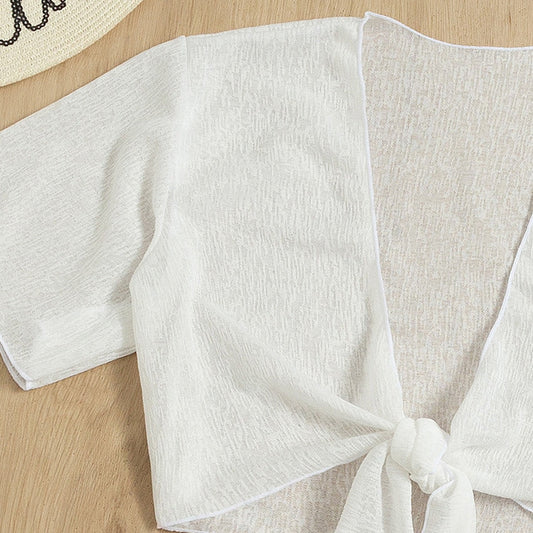 Elegantes weißes Bikini-Set mit geteiltem Bein von Andrea Serena