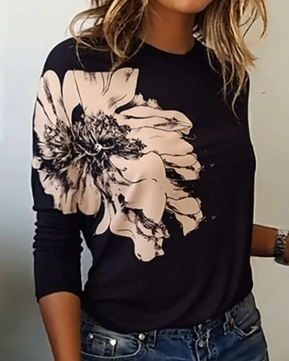 Andrea's™ | Top modisch bedruckt langärmlig