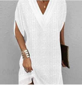 Andrea's™ | Schlichtes Minikleid mit V-Ausschnitt