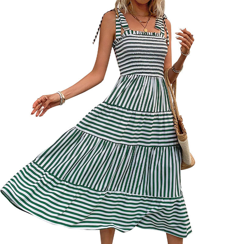 Gestreiftes Sommer-Midikleid von Andrea Serena