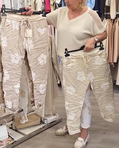 Andrea's™ | Hose lässig Print Kordelzug