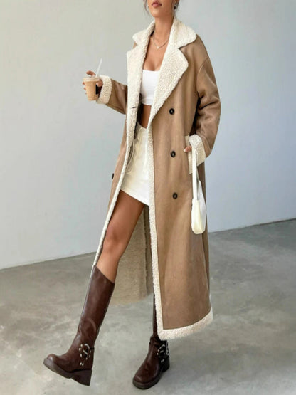 Andrea's™ | Damen Warmer Longline-Mantel im Shearling-Stil