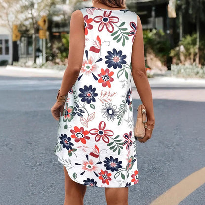 Ärmelloses A-Linien-Kleid mit Blumenmuster von Andrea Serena