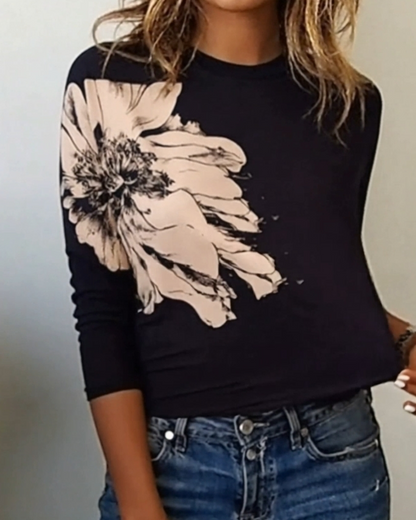 Andrea's™ | Top modisch bedruckt langärmlig