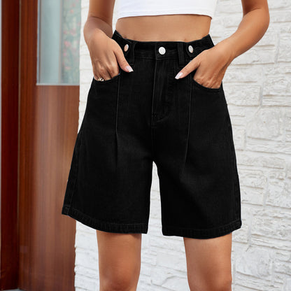 Verstellbare Jeansshorts mit Bund von Andrea Serena für Damen