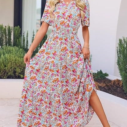 Floral Maxi Dress Andrea Serena Summer Comfort