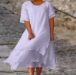 Andrea's™ | Midikleid mit Lagen und kurzen Ärmeln
