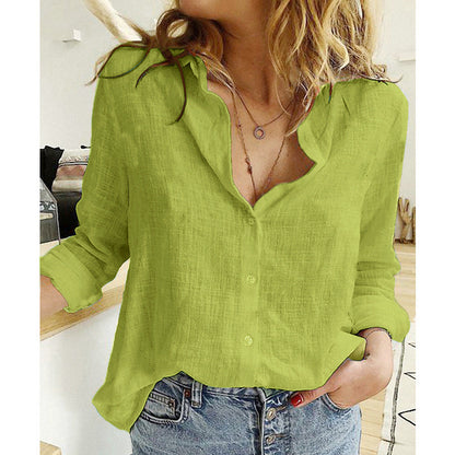 Andrea Serena Cardigan-Bluse mit lockerer Passform und Reverskragen