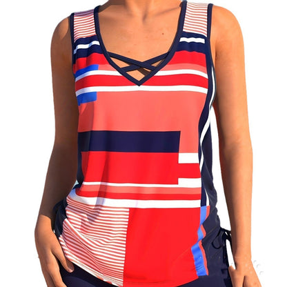 Andrea's™ | Gemusterter Tankini mit Shorts