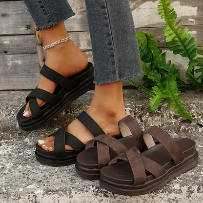 Chic Platform Andrea Serena Cross Sandals