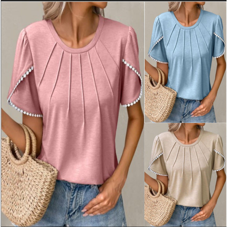 Schickes Andrea Serena Sommer-T-Shirt mit Tulpenärmeln