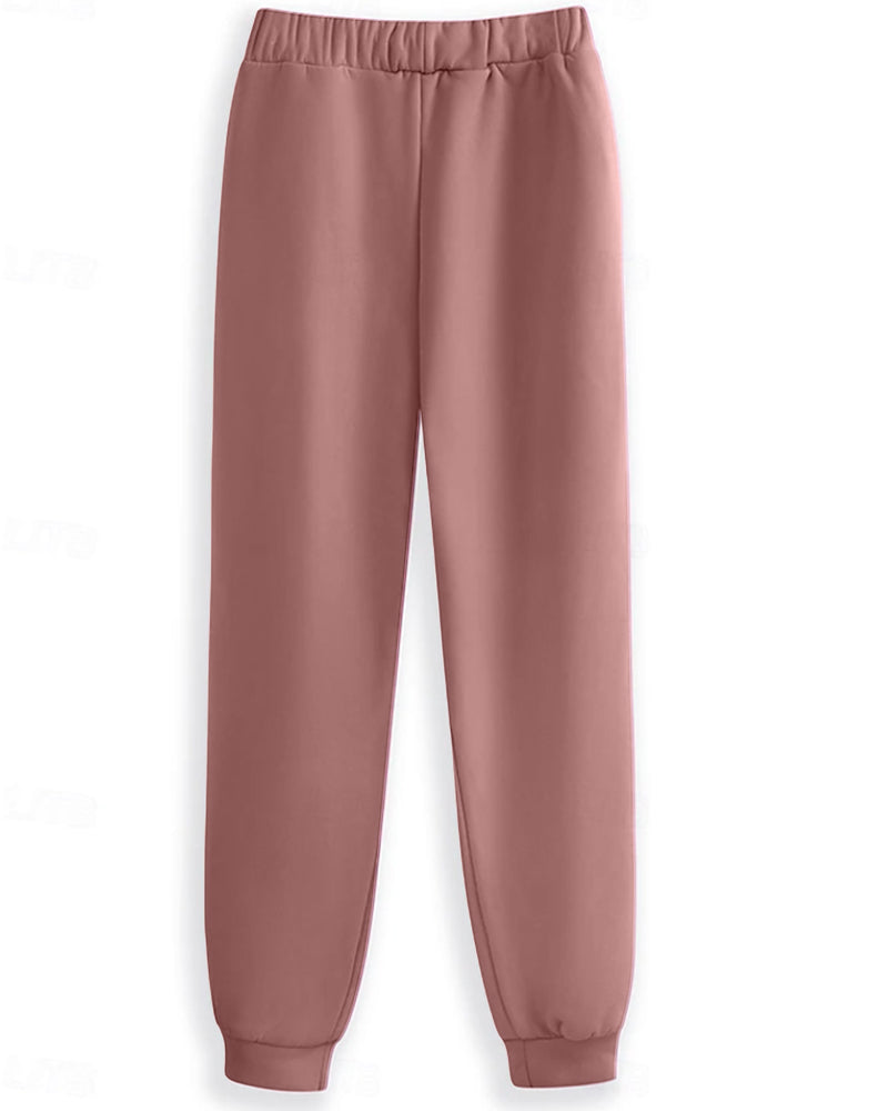 Andrea's™ | Freizeithose aus Fleece mit Buchstaben-Print