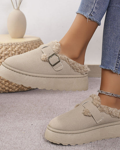 Andrea's™ | Warme Hausschuhe aus Plüsch mit dicker Sohle und Schnalle