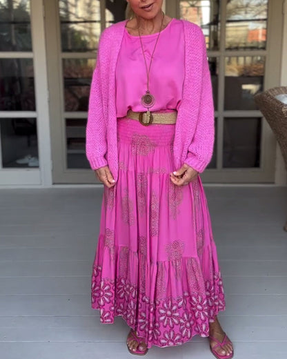 Andrea's™ | Lässiger, einfarbiger cardigan mit langen ärmeln