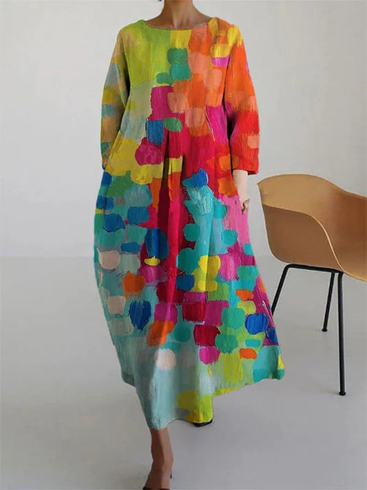 Andrea's™ | Fließendes Kleid mit halblangen Ärmeln