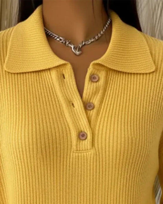 Andrea's™ | Pullover Polo Revers Tasche Uni