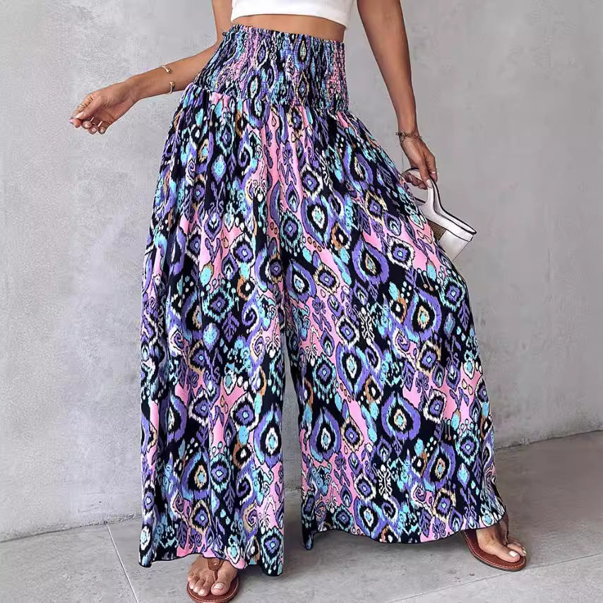Retro-Hose mit Blumenmuster und weitem Bein von Andrea Serena